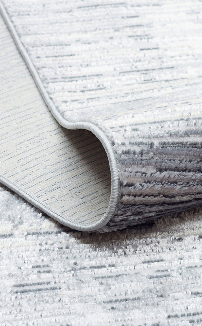 ST 107 DARK GREY  - SATEEN - Yıkanabilir Kaymaz Tabanlı Hav Vermez Sık Dokuma Modern Halı