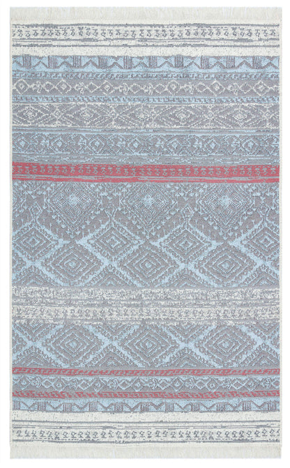 AR 04 PINK AQUA  - ARYA - Yıkanabilir Çift Taraflı Modern Desenli Dokuma Kilim