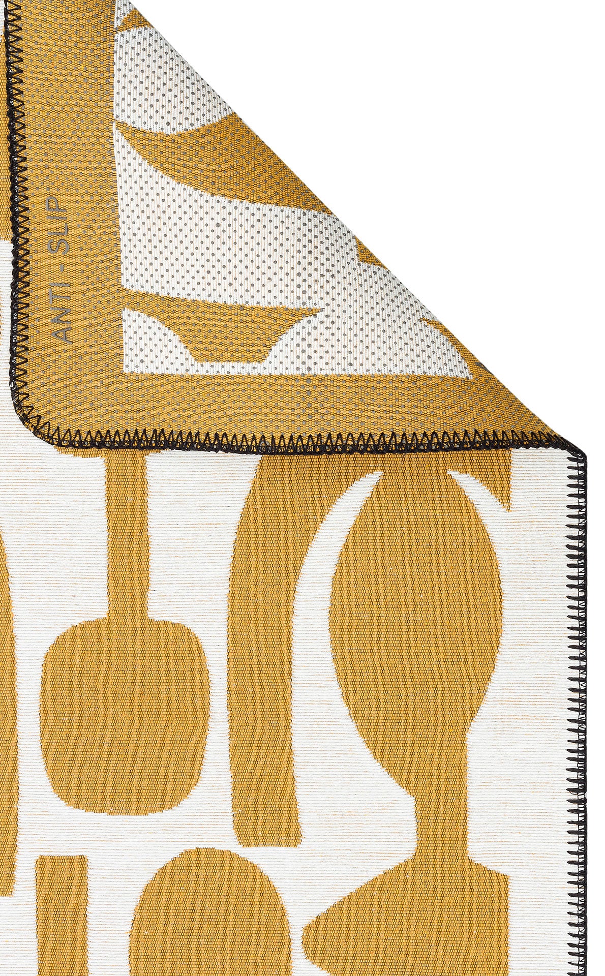 ARN 07 WHITE YELLOW  - ARYA NEO - Yıkanabilir Kaymaz Tabanlı Modern Pamuk Kilim