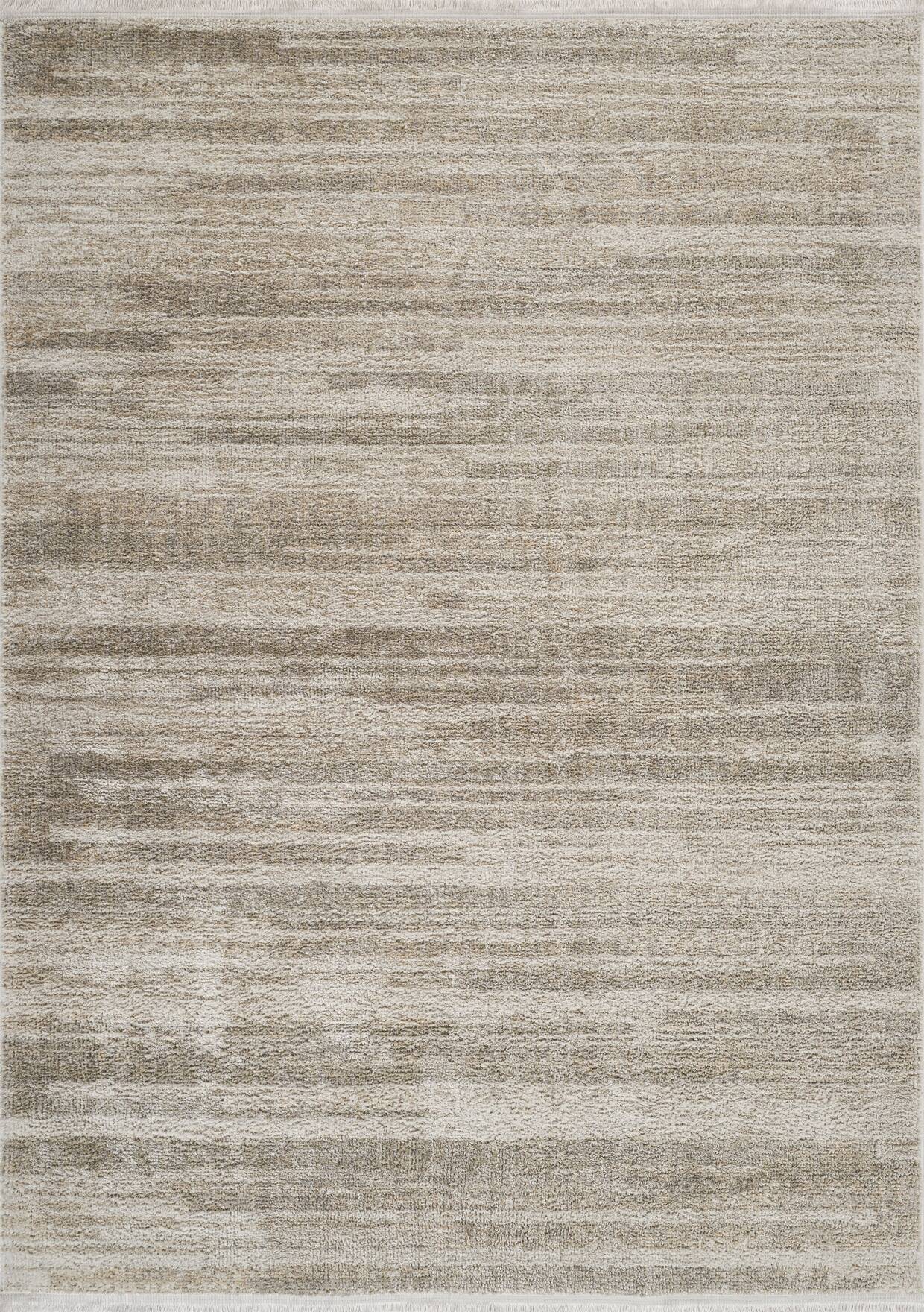  Lorenda LO 8431 Bej - Vintage Eskitme Yumuşak Dokulu, Antibakteriyel, Kaymaz Saçaklı Halı