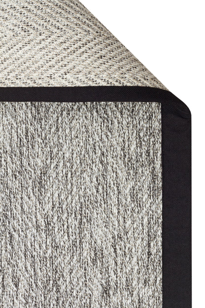 VENTURA SISAL VNT 2704 Gri BDR Siyah  İç ve Dış Mekan Kullanımına Uygun Hav Vermeyen Kolay Temizlenebilir Bordürlü Sisal Görünümlü Halı