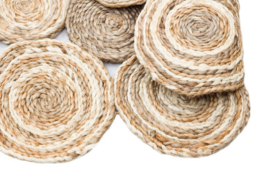 CA-111 WHITE MULTY XW  - SOLO - Yuvarlak veya Oval El Dokuma Naturel Jüt Hasır Halı 