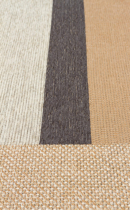BRK 14 NATURAL GREY  - BROOKLYN - Hasır Görünümlü Kaymaz Renkli Dokuma Modern Kilim