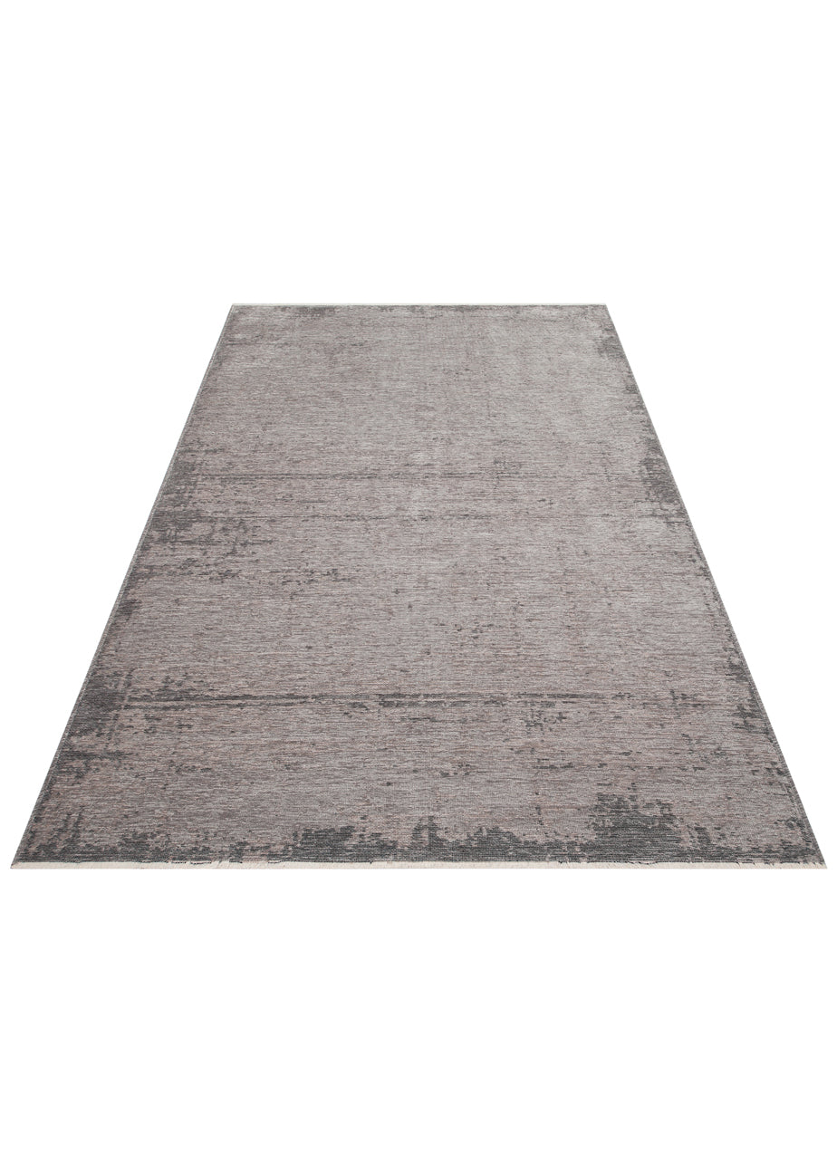 Liza LIZ 05 Gri XW- Düz Pamuk Dokulu Kilim Kaymaz Tabanlı, Yıkanabilir, Uzun Ömürlü Kilim