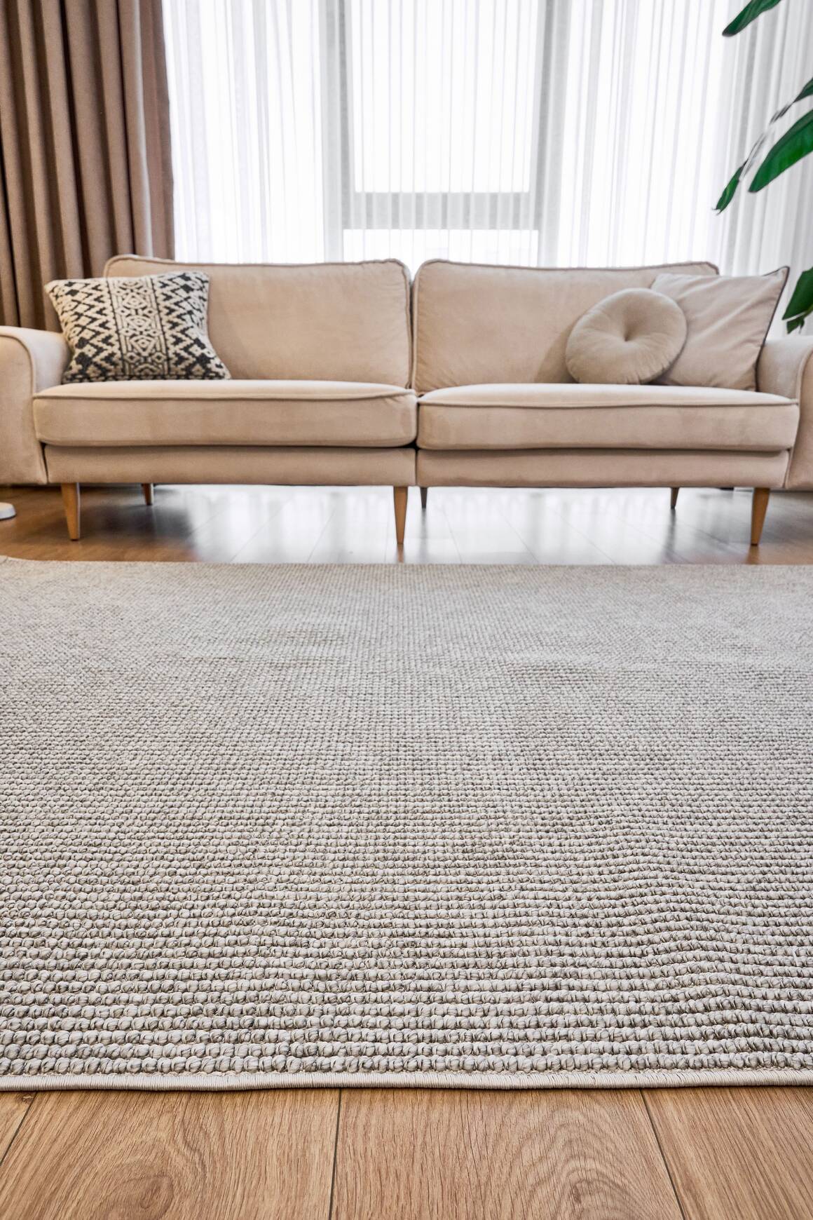 Havana 8596 Gri - Polyester Dokuma Halı | Modern Salon Halısı