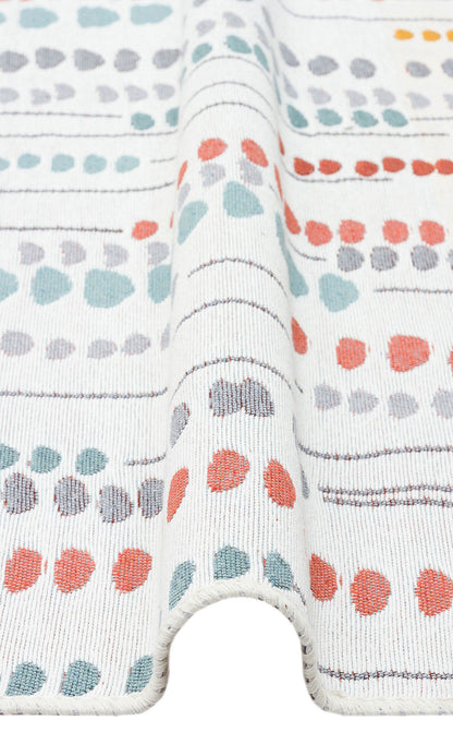 Arya AR 34 Çok Renkli - Yıkanabilir Çift Taraflı Modern Dokuma Kilim