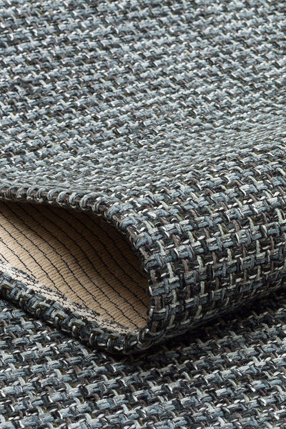 BRK 01 ANTRASIT SILVER  - BROOKLYN - Hasır Görünümlü Kaymaz Renkli Dokuma Modern Kilim