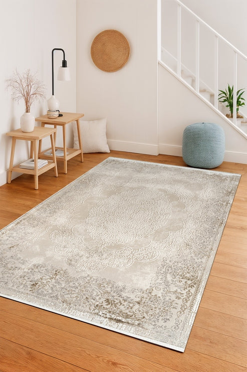 Çınar Nara CY01A Kahverengi Gri Modern Salon ve Oturma Odası Halısı