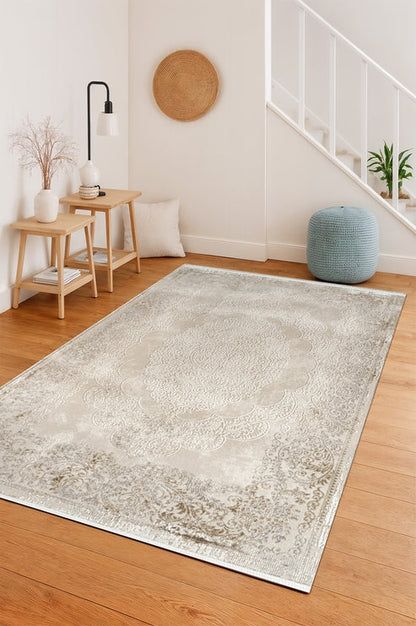 Çınar Nara CY01A Kahverengi Gri Modern Salon ve Oturma Odası Halısı