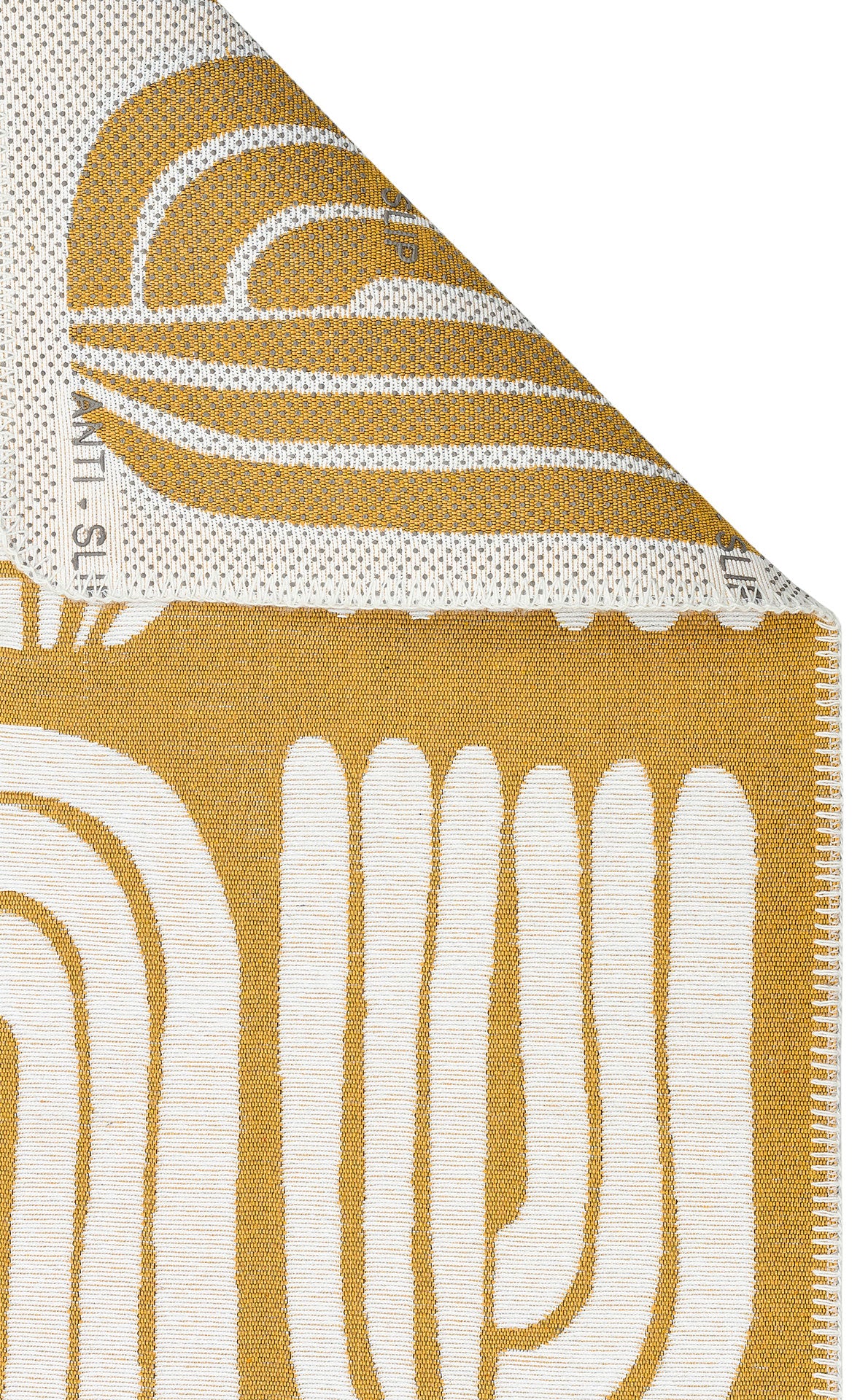ARN 10 WHITE YELLOW  - ARYA NEO - Yıkanabilir Kaymaz Tabanlı Modern Pamuk Kilim