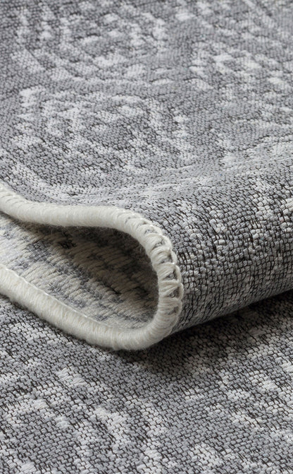 Arya AR 01 Gri - %100 Geri Dönüşümlü Pamuktan Çift Taraflı Yıkanabilir Modern Dekoratif Kilim