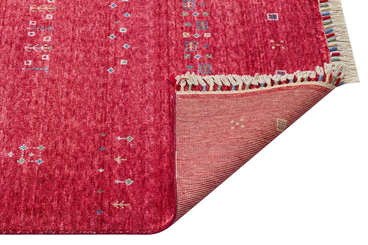 Zara ZR 06 Kırmızı - Özel Tezgah - Kolay Temizlenebilir, Hav Bırakmayan Modern Uşak Halısı
