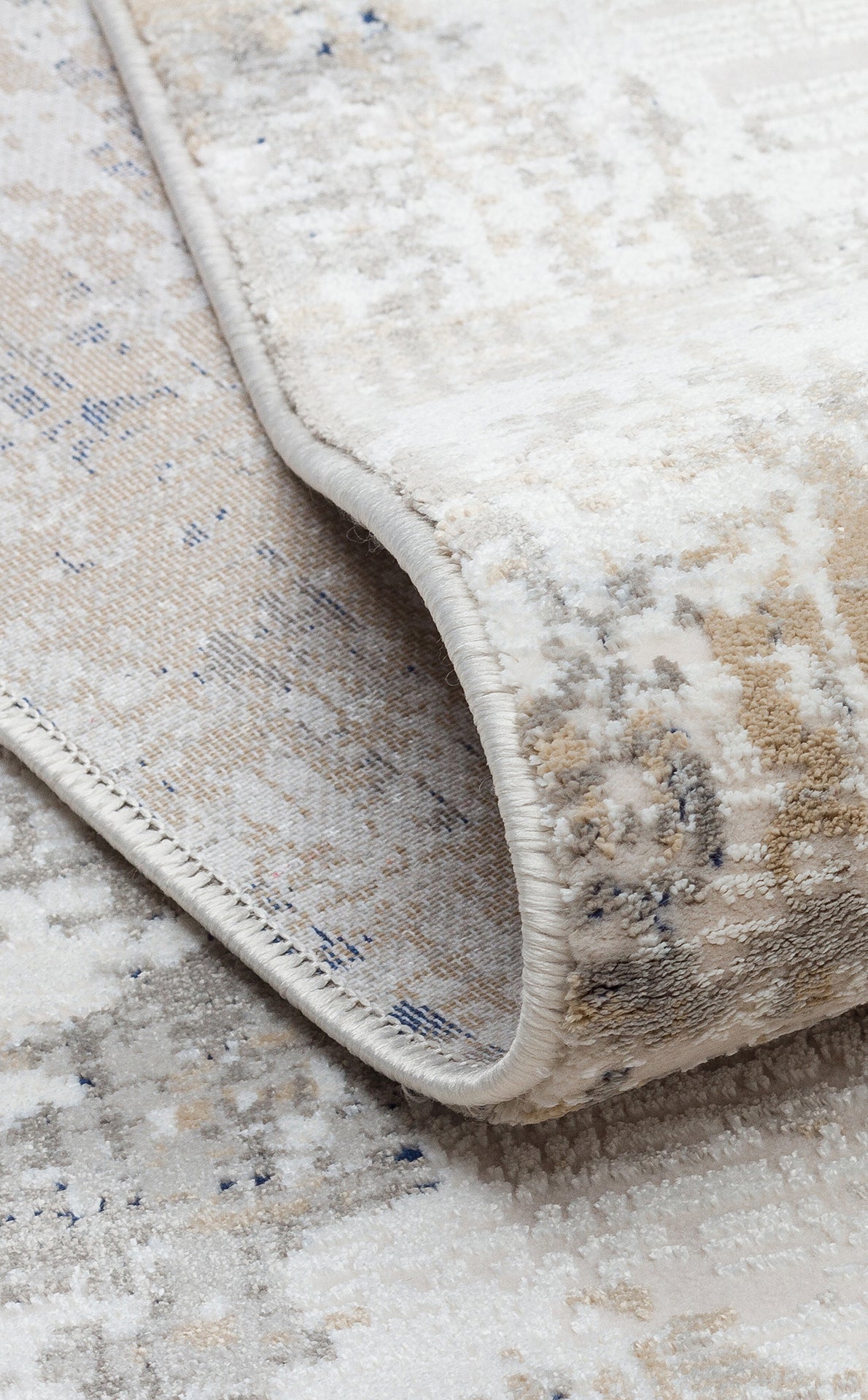 Padona PDN 07 Krem Bej - Extra Yumuşak Dokulu Sık Dokuma Modern Eskitme Desenli Halı