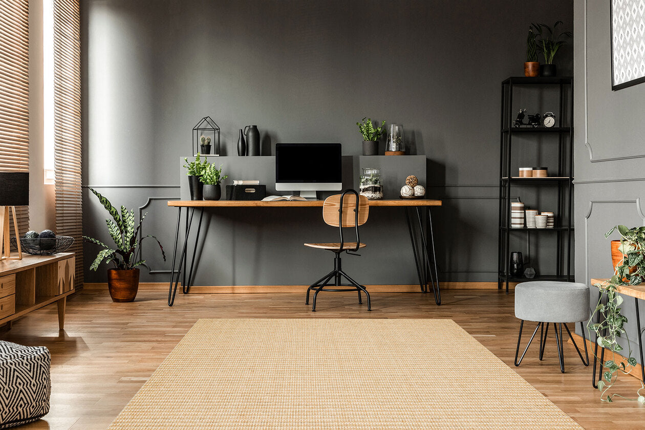 BRK 01 NATURAL BEIGE  - BROOKLYN - Hasır Görünümlü Kaymaz Renkli Dokuma Modern Kilim