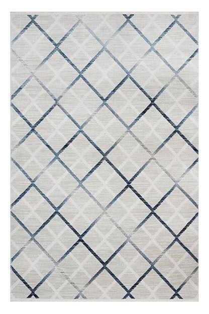 Moda 1097 Mavi Minimal ve Modern Tasarımlı Oturma Odası Halısı