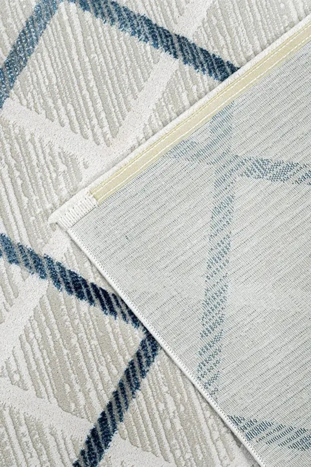 Moda 1097 Mavi Minimal ve Modern Tasarımlı Oturma Odası Halısı