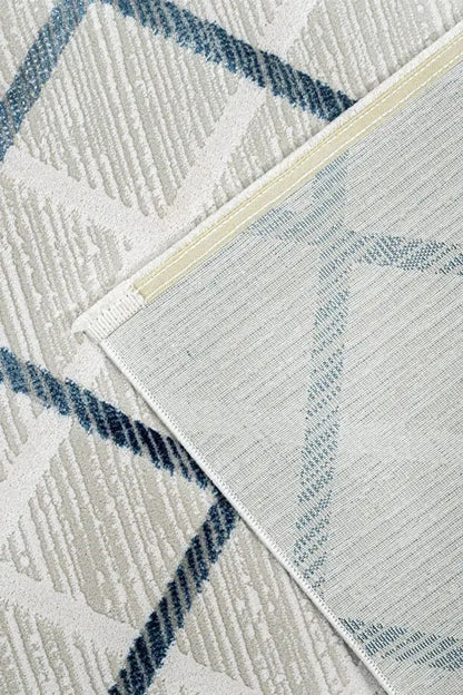 Moda 1097 Mavi Minimal ve Modern Tasarımlı Oturma Odası Halısı