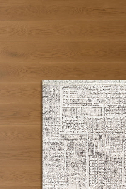 Mira Avelis QI08A Krem Gri Modern Salon ve Oturma Odası Halısı