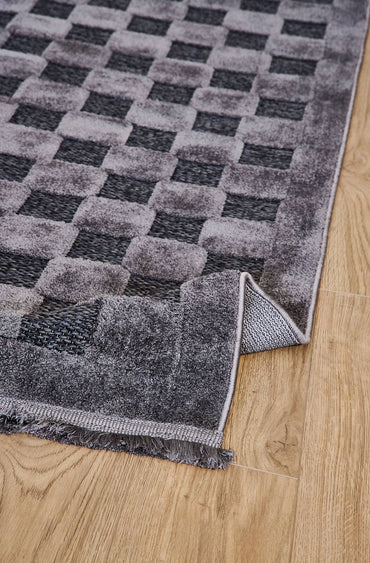Orion 4214 Antrasit - Dokuma Halı | Flat Cut Desenli Salon Halısı
