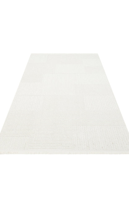 Motto MOT 11 Beyaz - Yumuşak Dokulu Modern Halı