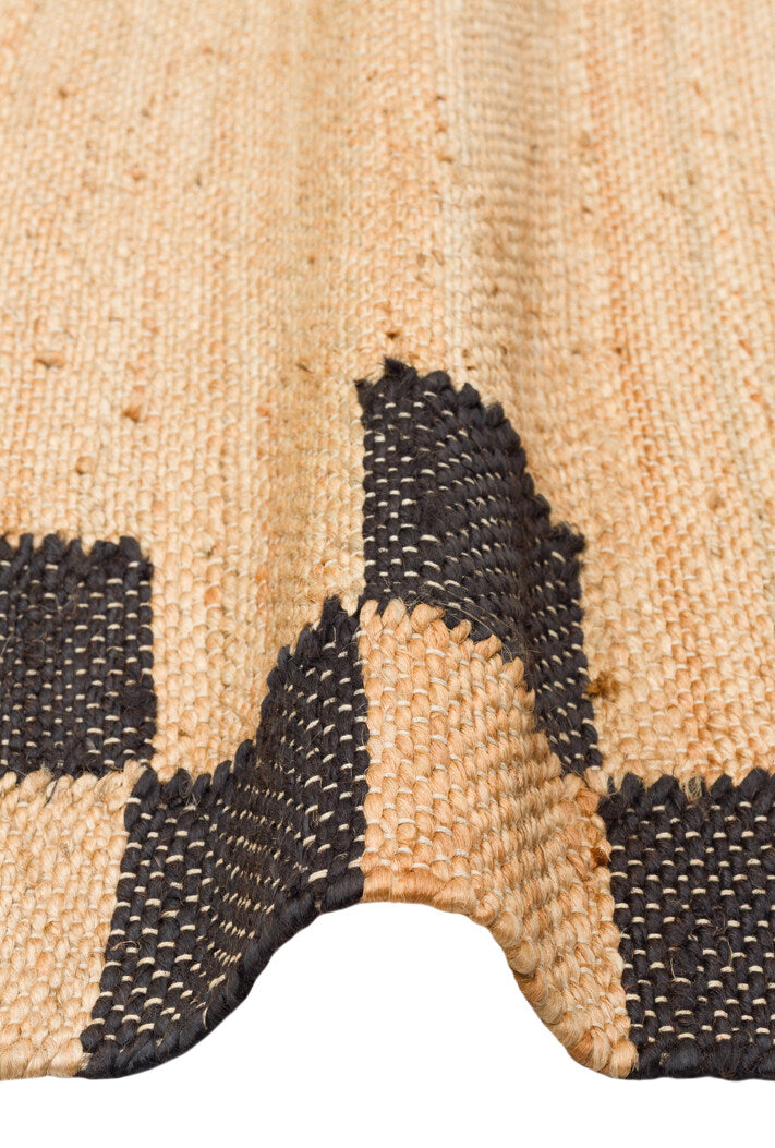 Echo ECH 13 Natural Siyah XW - Doğal Jüt İpliğinden El Dokuma Sisal Görünümlü Kilim