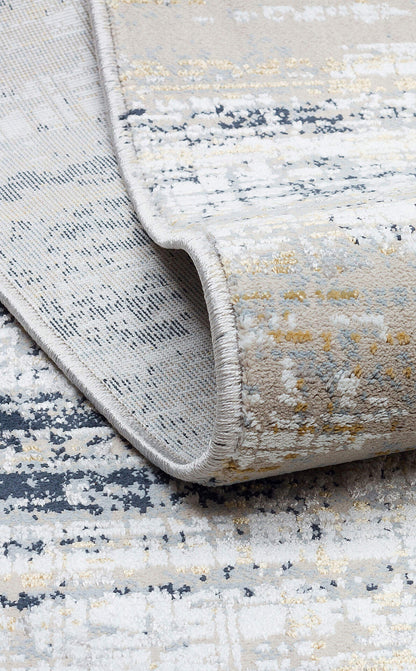 MDN 05 CREAM BLUE  - MODENA - Şık ve Modern Sıkı Dokuma Hav Toz Vermez Makine Halısı