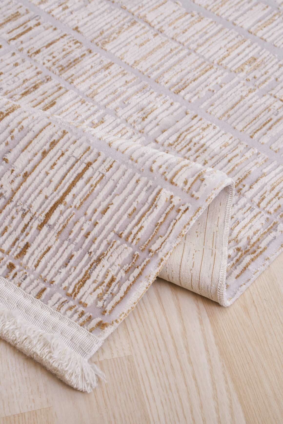 Riena 1152 Krem - Akrilik Polyester Halı | Kaymaz Tabanlı Dekoratif Halı
