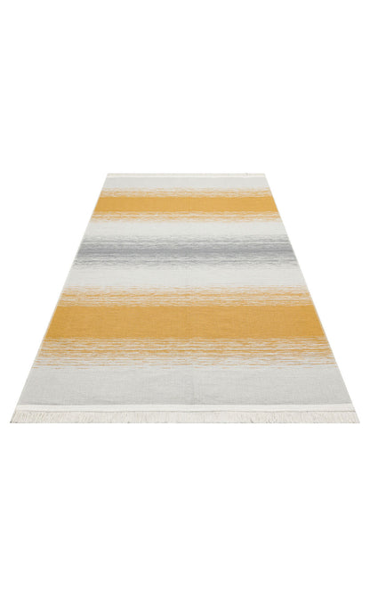 Arya Craft ARC 03 Gri Sarı - Yıkanabilir Çift Taraflı Modern Dokuma Kilim