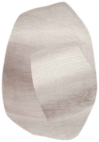 Utopia UTP 07 Krem Gri Amorf Tasarımlı Modern Viskon Halı Oval Kesim Yıkanabilir Salon Halısı