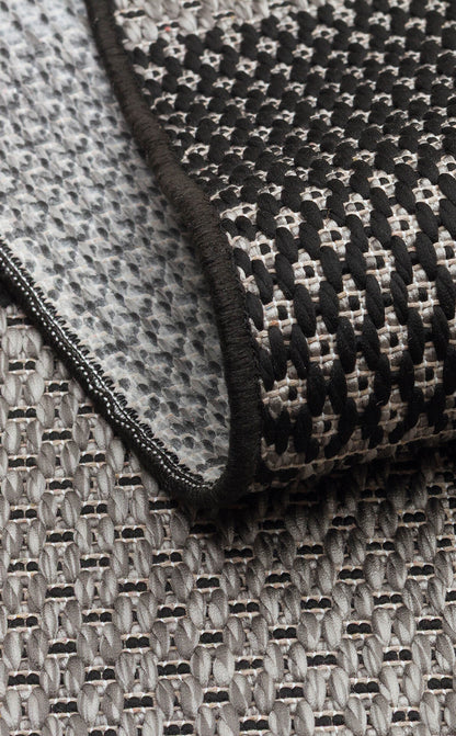 Mono MNO 01 Koyu Gri - Yıkanabilir Kaymaz Kilim Halı