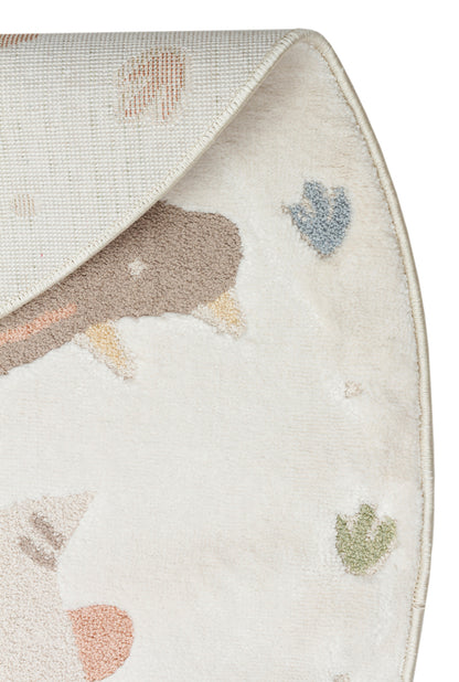 Bambino 07 Krem MULTY Pastel Renkli Hav ve Toz Vermeyen Çocuk Halısı