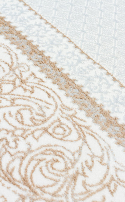 ST 102 BEIGE XW  - SATEEN - Hav Toz Vermez Yıkanabilir Kaymaz İnce Dokuma Modern Halı 