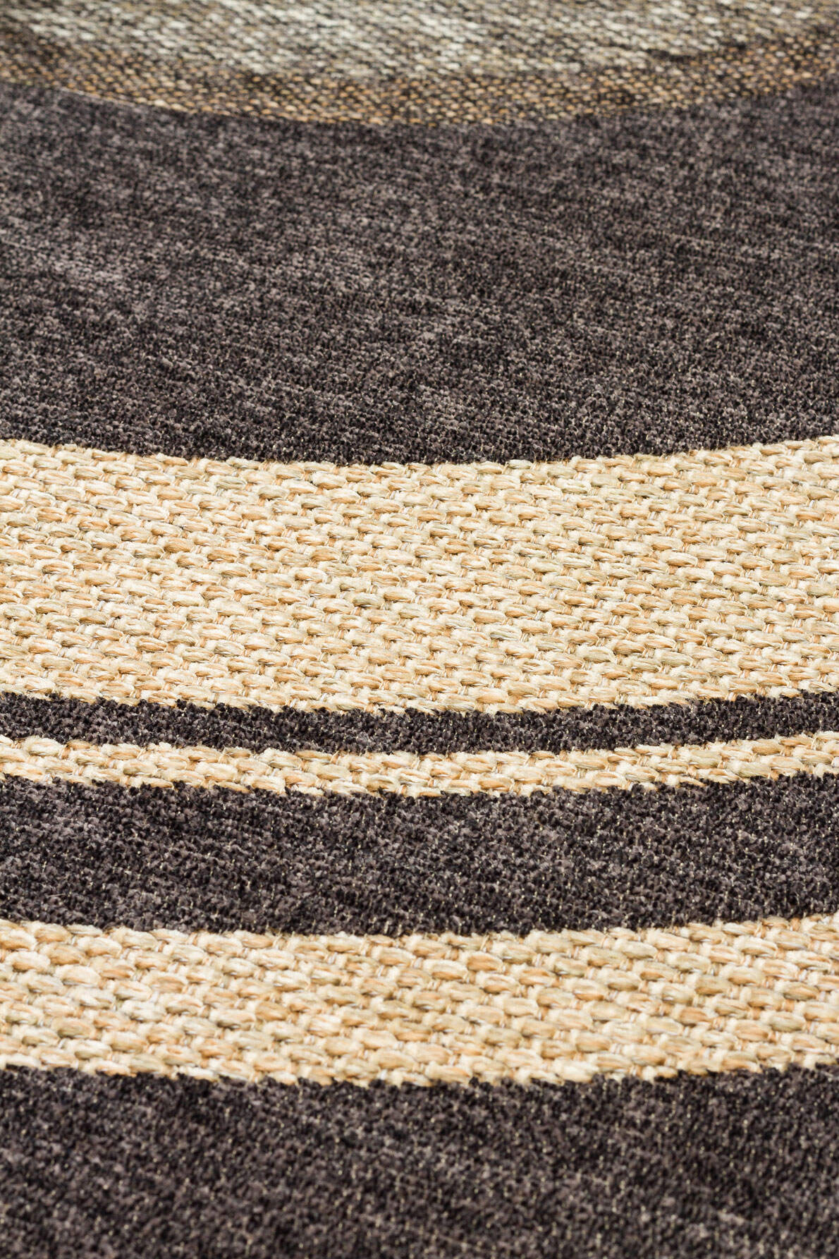 BRK 09 D.GREY  - BROOKLYN - Hasır Görünümlü Kaymaz Renkli Dokuma Modern Kilim