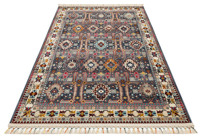 PR 07 MULTY  - PETRA - Hav Toz Vermez Etnik ve Modern Desenli Renkli Saçaklı Halı 