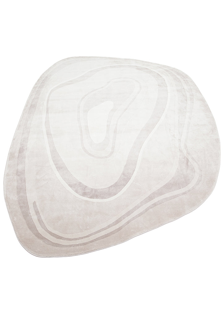 Utopia UTP 05 Krem Gri Amorf Tasarımlı Modern Viskon Halı Oval Kesim Yıkanabilir Salon Halısı