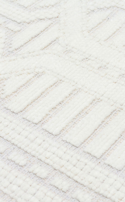 Ada 03 Krem - Yıkanabilir Kaymaz Hav Yapmaz Modern Düz Dokuma Kilim