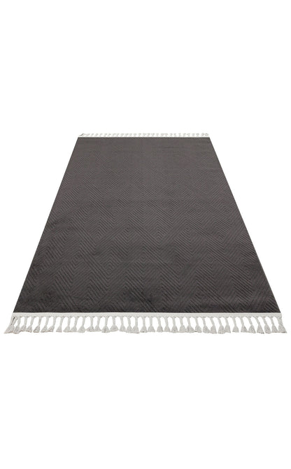 URB 01 BLACK  - URBAN - Etnik Desenlere Sahip Hav Toz Vermez Yumuşak Dokulu Modern Halı