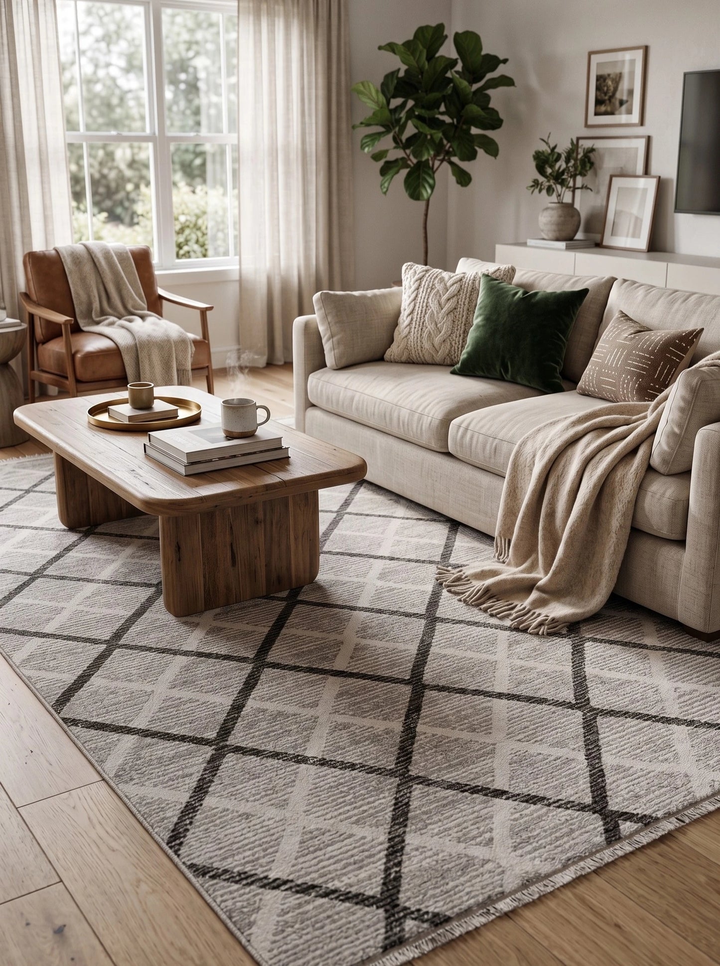 Moda 1097 Gri Minimal ve Modern Tasarımlı Oturma Odası Halısı