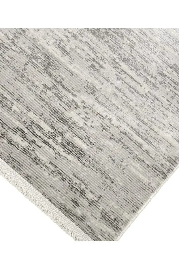 Nadide Serisi 1041 Gri Mikrofiber, Modern Yumuşak ve Antibakteriyel Makine Halısı