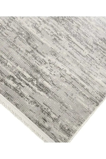 Nadide Serisi 1041 Gri Mikrofiber, Modern Yumuşak ve Antibakteriyel Makine Halısı
