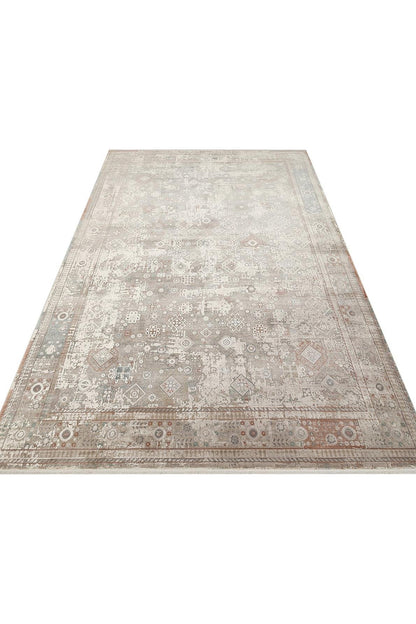 BBL 03 GREY  - BABIL - Yumuşak Dokulu Vintage Sık Dokuma Salon Halısı