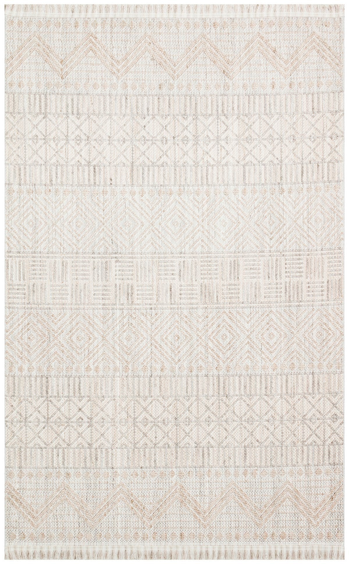 CZY 02 GREY BEIGE  - COZY - Hav Toz Vermez Modern Örgü Dokuma Makine Halısı