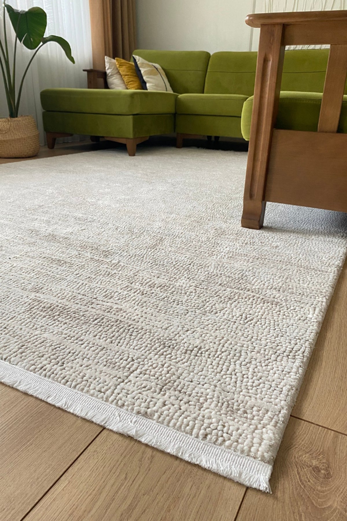 Truva 6631 Krem - Modern Akrilik Salon Halısı