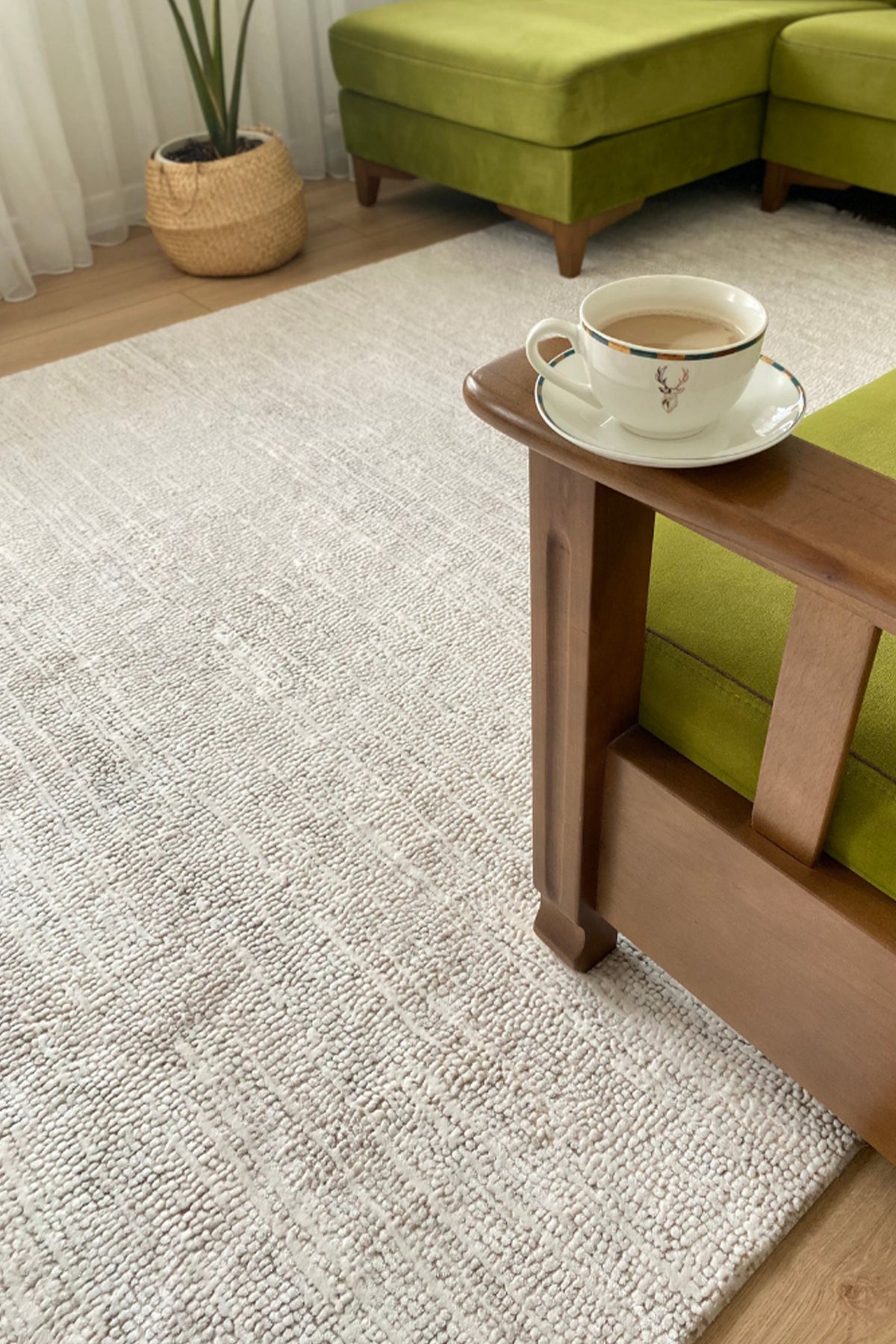 Truva 6631 Krem - Modern Akrilik Salon Halısı