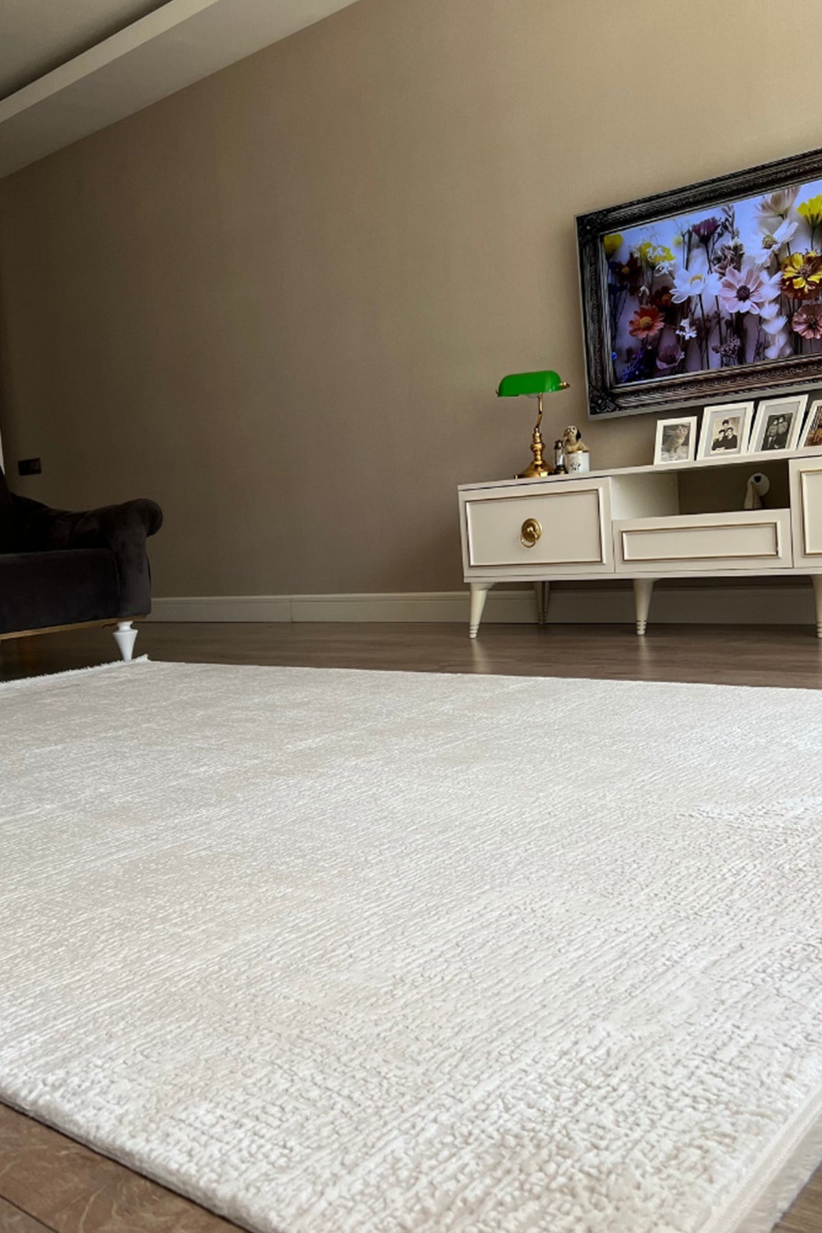 Truva 6641 Krem - Modern Akrilik Salon Halısı