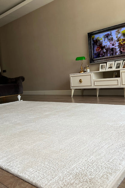 Truva 6641 Krem - Modern Akrilik Salon Halısı