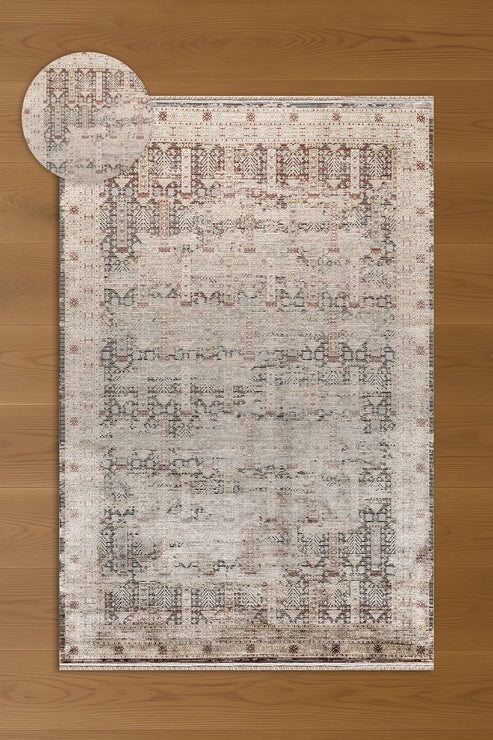 Degrade Alina DG03A Gri Vintage Salon ve Oturma Odası Halısı