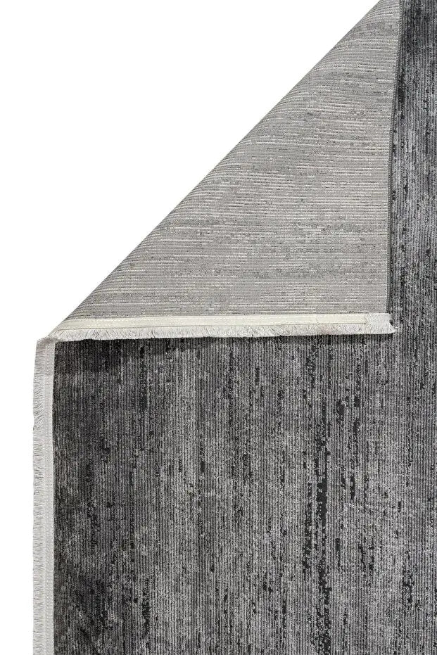 Nadide Serisi 1041 Antrasit Mikrofiber, Modern Yumuşak ve Antibakteriyel Makine Halısı