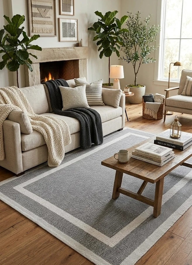 Sisal Plus 1149 Gri Krem – Pamuk Tabanlı Şık ve Kolay Temizlenen Halı