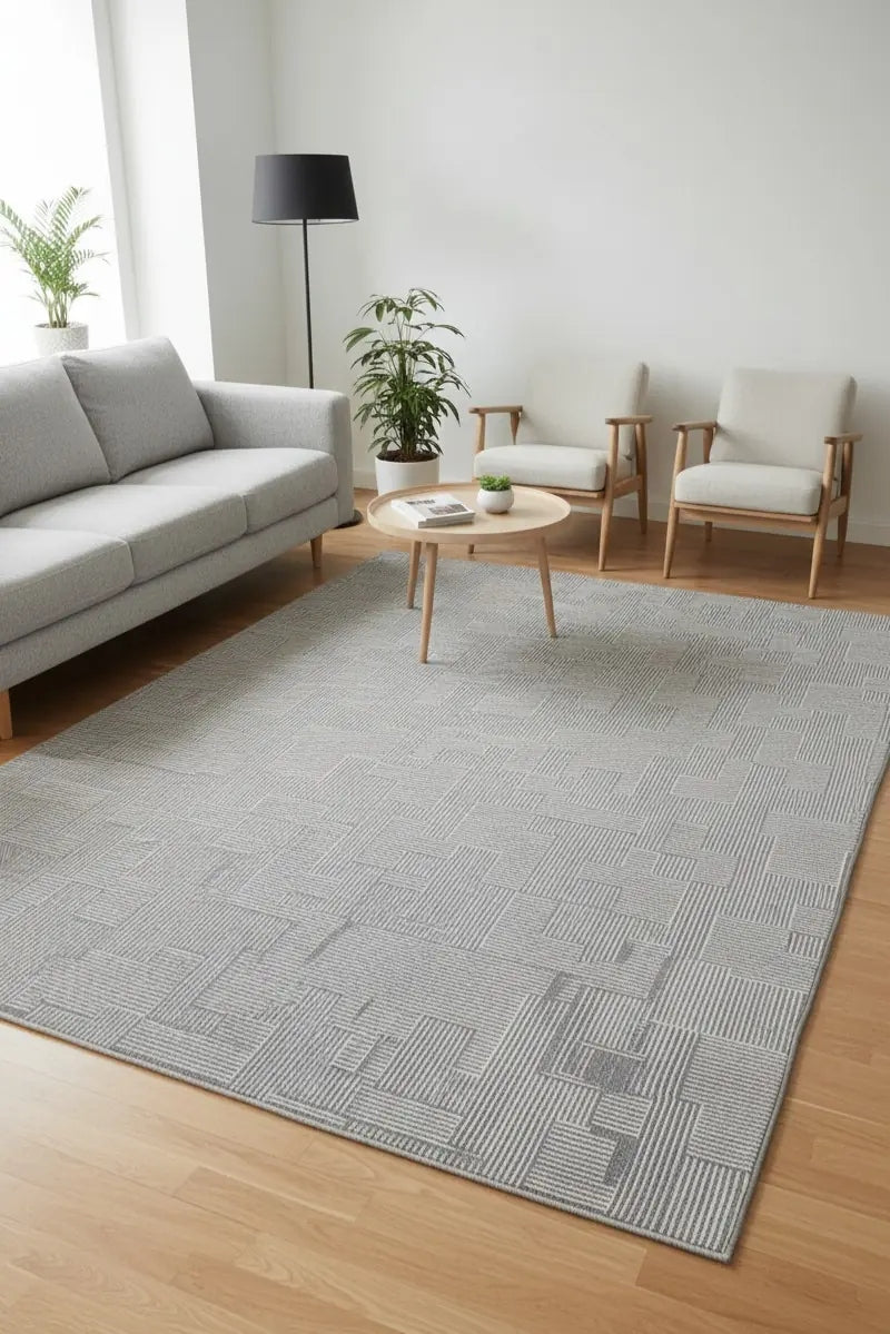 Lara 68931-95 Hav Toz Vermez Yumuşak Dokulu Etnik Desenlere Sahip Modern Halı